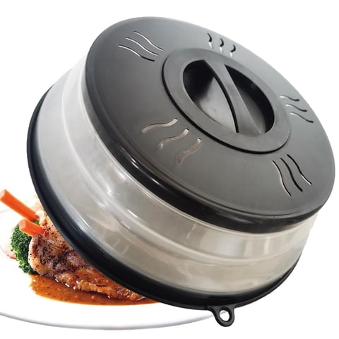 Funda Antisalpicaduras Para Microondas Con Ventilación Y Colador Xghj, Color Negro