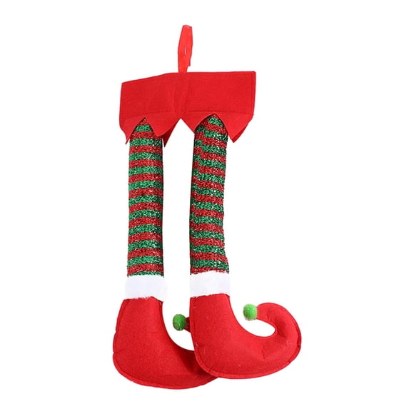 Patas De Elfo Navideñas, Decoración Colgante De Patas De Elfo Para Ventanas, Coronas De Chimenea