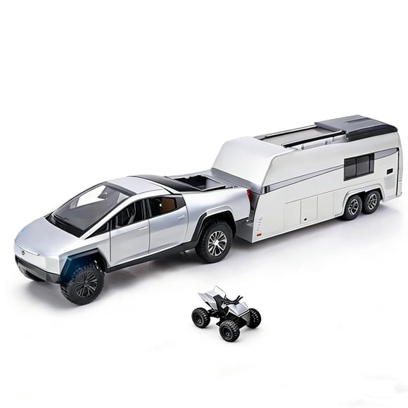 Set de vehículos de juguete RCOOS Alloy Truck con remolque y motocicleta 3+