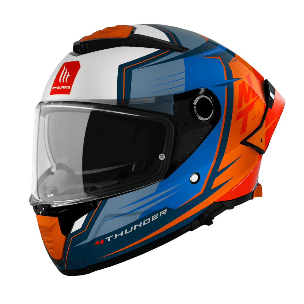 Mt Helmets - Casco Para Moto Mt Thunder 4 Sv Pental B4 Naranja Perla Mate M + Pinlock Mt-v-28