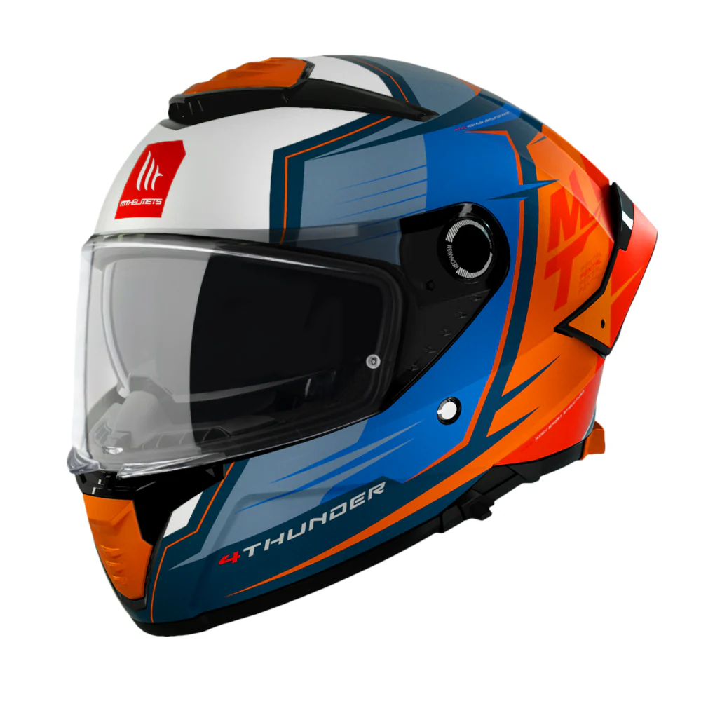 Mt Helmets - Casco Para Moto Mt Thunder 4 Sv Pental B4 Naranja Perla Mate Xl + Pinlock Mt-V-28