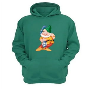 Genérico - Polerón Canguro Enano Blanca Diibujos Animados Verde Aguamarina Talla L Unisex