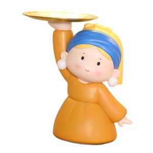 Magideal - Estatuilla De Niña, Estatua, Bandeja De Tocador, Artículos Diversos, Llavero, Exhibición De Dulces, Plato Para Servir, Organizador De Decoración Para 27Cmx17Cmx25.5Cm