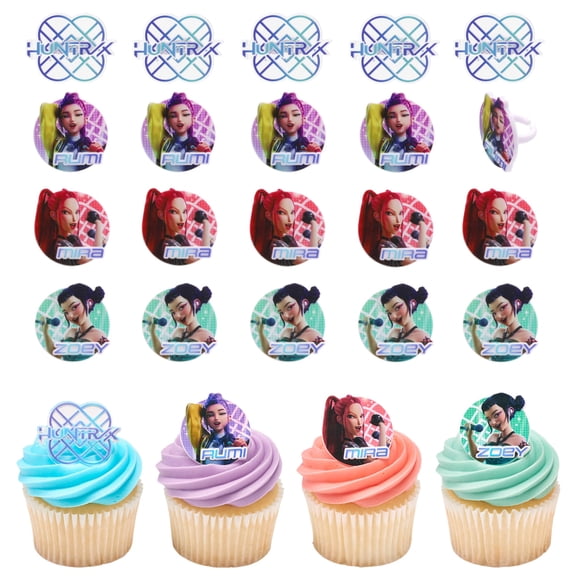Topper de Pastel DecoPac HUNTR/X – Pack de 24 Anillos Decorativos para Fiesta