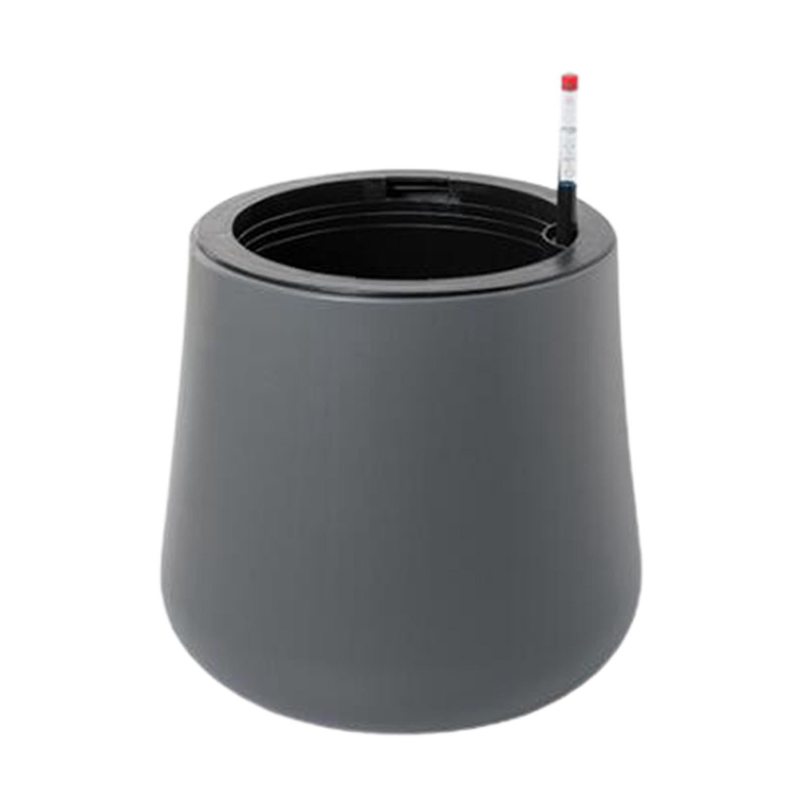 Magideal - Maceta De Flores Maceta Decorativa Indicador De Nivel De Agua Florero De Bonsái Maceta De Riego Automático Para Jardín Sala De Estar Balcón Plantas De , 34X36Cm Gris Oscuro
