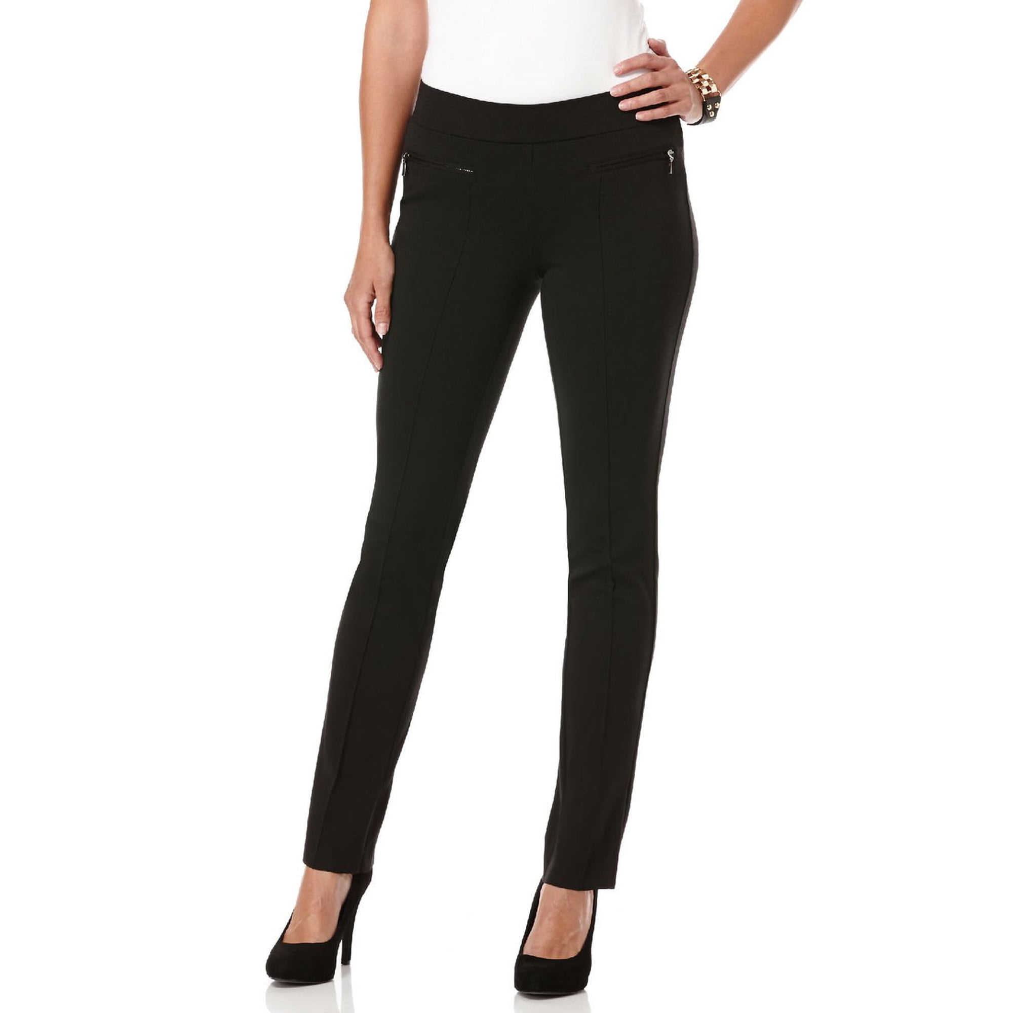 Pantalón Rafaella Petite Ponte Comfort Pierna Slim Negro 14