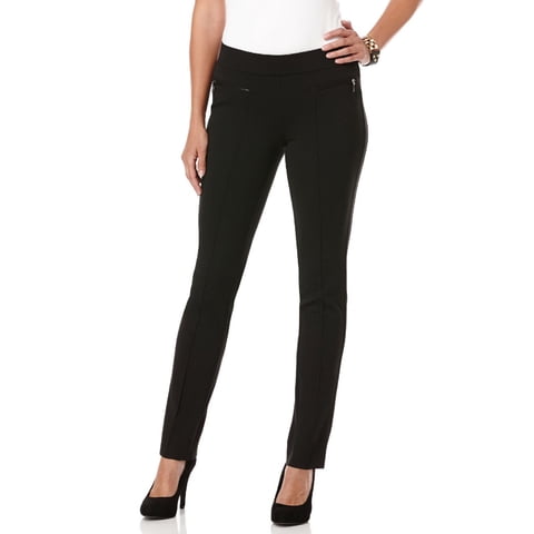 Pantalón Rafaella Petite Ponte Comfort Pierna Slim Negro 14