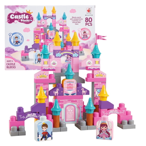 Bloques De Construcción Grandes 80 Piezas Para Niños Infantil rosa
