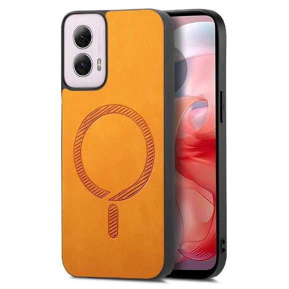 Magnetic Slim Case for Motorola Moto G Play 2024 5G with Camera Guard & Anti-Scratch Back Yellow