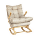 thumbnail image 2 of Silla Mecedora Coquette Con Apoya Brazo Beige Felpa, 2 of 3