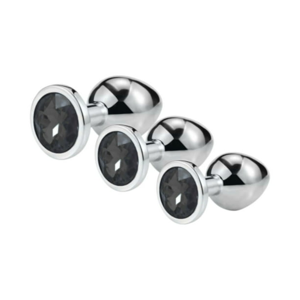 Set de 3 Plug Anal Acero Inoxidable S, M y L Color al Azar | Lider
