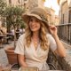thumbnail image 5 of Sombrero de Sol GIRLDREN de Paja Tejida con Lazo Beige Ajustable, 5 of 9