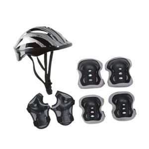 Ioensy - Muelas De Rodilla Del Casco Para Patinetas Para Niños Puestos Para La Bicicleta De Carretera Al Aire Libre Niñas De Plata
