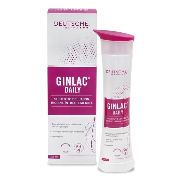 Ginlac Daily Jabón Intimo Femenino Ph4 200 Ml.