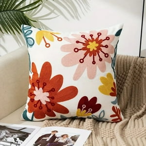 Homestore - Funda Cojín Bordada 45X45 Cm Floral Rianbow