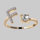 thumbnail image 1 of 26-Letter Gold Rings with Zircon and Rhinestone Adjustable Sturdiness - Perfect Gift for Women, 1 of 5