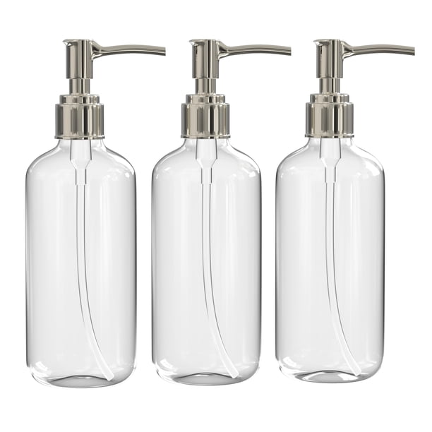 Dispensador de jabón Bay State Importers, plástico transparente, 475 ml (paquete de 3)