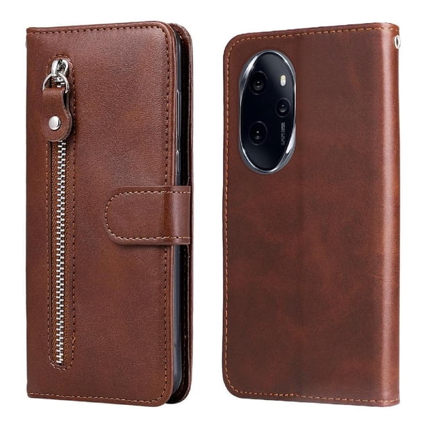 Funda con Cremallera para Honor 100 Pro, Carcasa Cartera de Cuero PU con Soporte y Tarjetero