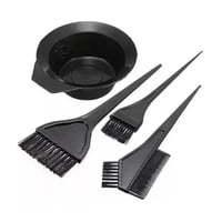 Ekoi - Kit De Peluquería Pocillo + 3 Brochas Peluquería Teñir Pelo Negro Talla Única