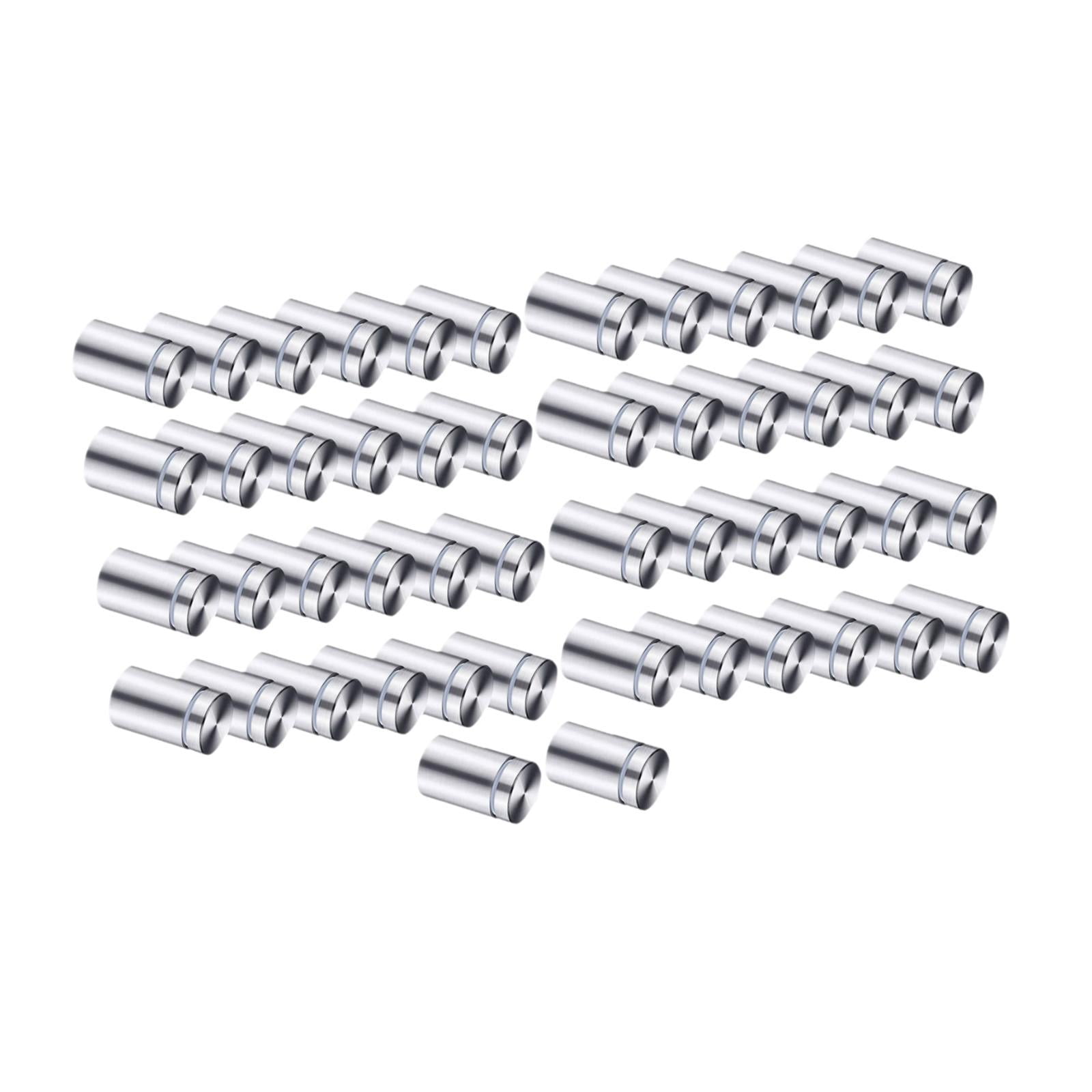 Magideal - 50 Pernos De Fijación Para Montaje En Pared, Clavos Publicitarios, Resistentes Al Desgaste, Tornillos De Separación Para Carteles Para Exhibiciones De Plateado