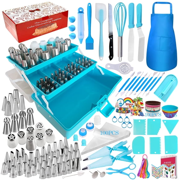 Kit de herramientas y suministros para decoración de tartas Makmeng, 368 piezas con estuche