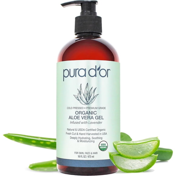 Gel Aloe Vera Organico Pura Dor 473ml Lavanda Hidratante