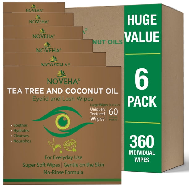 Toallitas Para Párpados Y Pestañas 360 Piezas Con Aceite De Árbol De Té Y Aceite De Coco