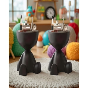 Todo Para El Hogar - Pack De 2 Mesas De Arrimo Escultural Negro