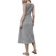 thumbnail image 3 of INSPIRE CHIC Vestido de línea A a cuadros para mujeres con cuello redondo sin mangas y fruncido, vestido midi fluido de verano con bolsillos XL Negro, 3 of 6