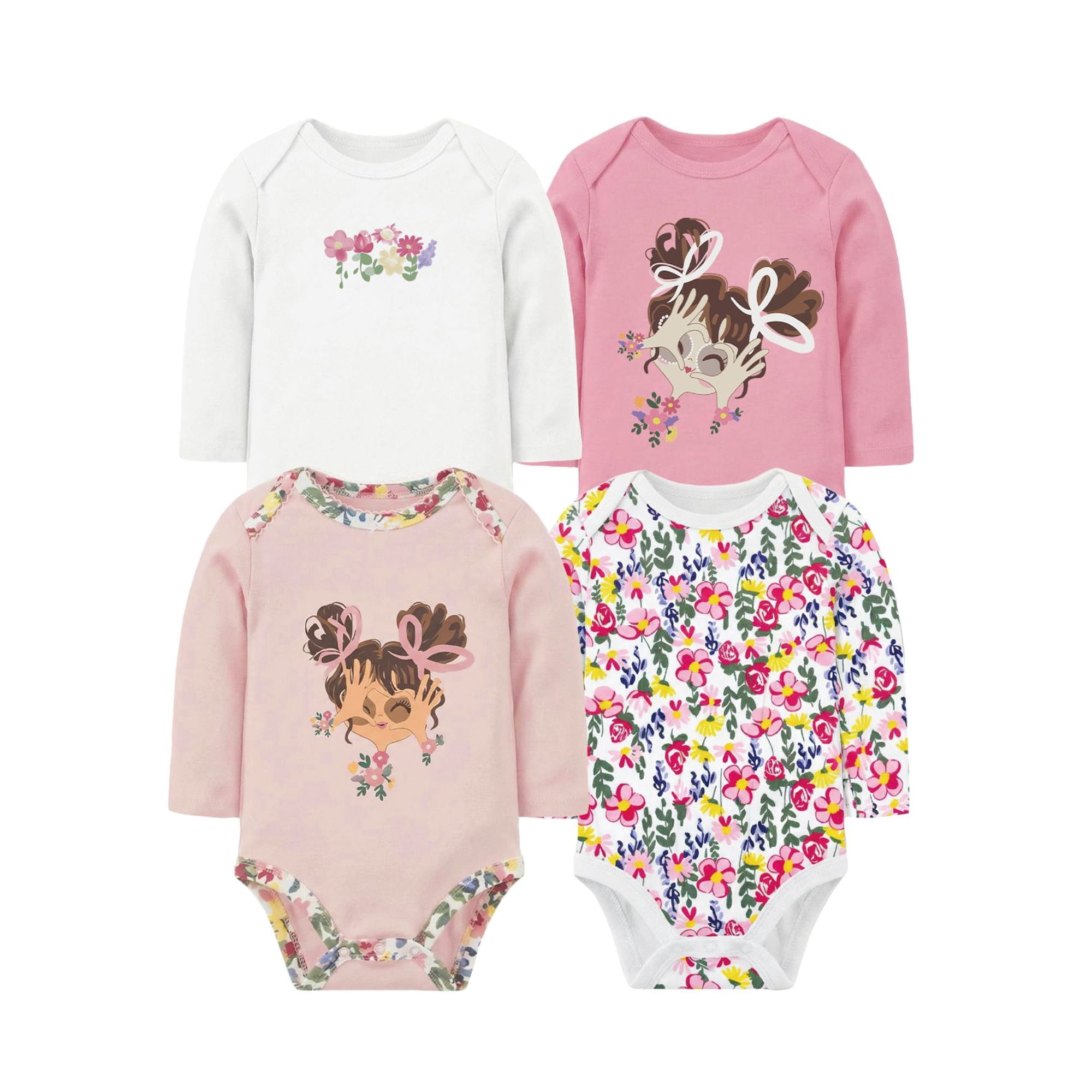 Tedmimak - Bodys Algodon Pack 4 Unidades 3 A 6 Meses