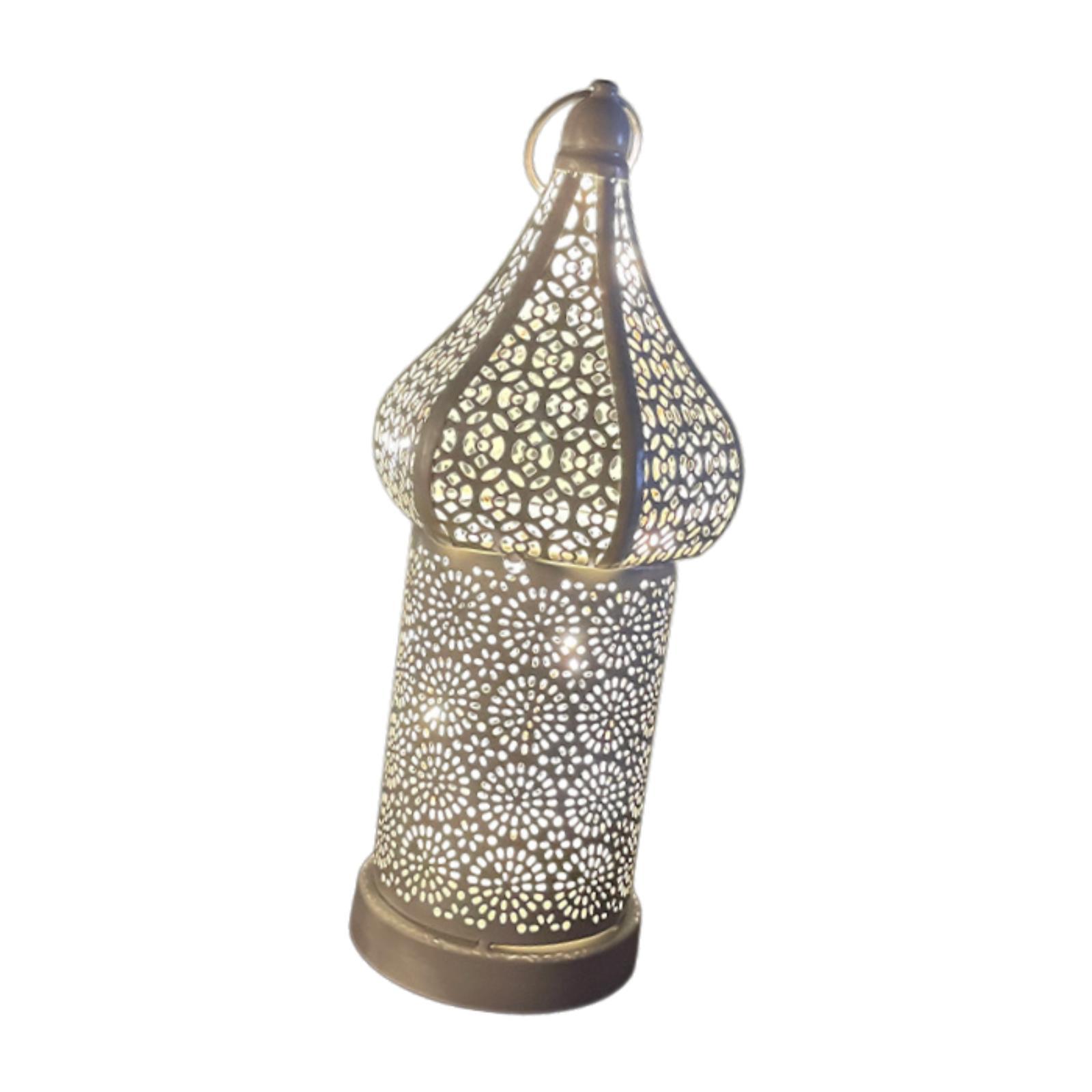 Magideal - Lámpara De Pendiente Decorativa Artesanías De Hierro Hueco House Atmósfera De Iluminación Mesa De Iluminación Luz De La Noche Para La Boda Del Jardín S