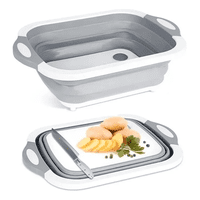 Genérico - Tabla De Picar Plegable 4 En 1 Cocina Corta Almacena Drena Tabla Plegable