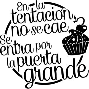 Rienda Libre Graphics - Frase Deco En La Tentación No Se Cae Se Entra Fr-11099