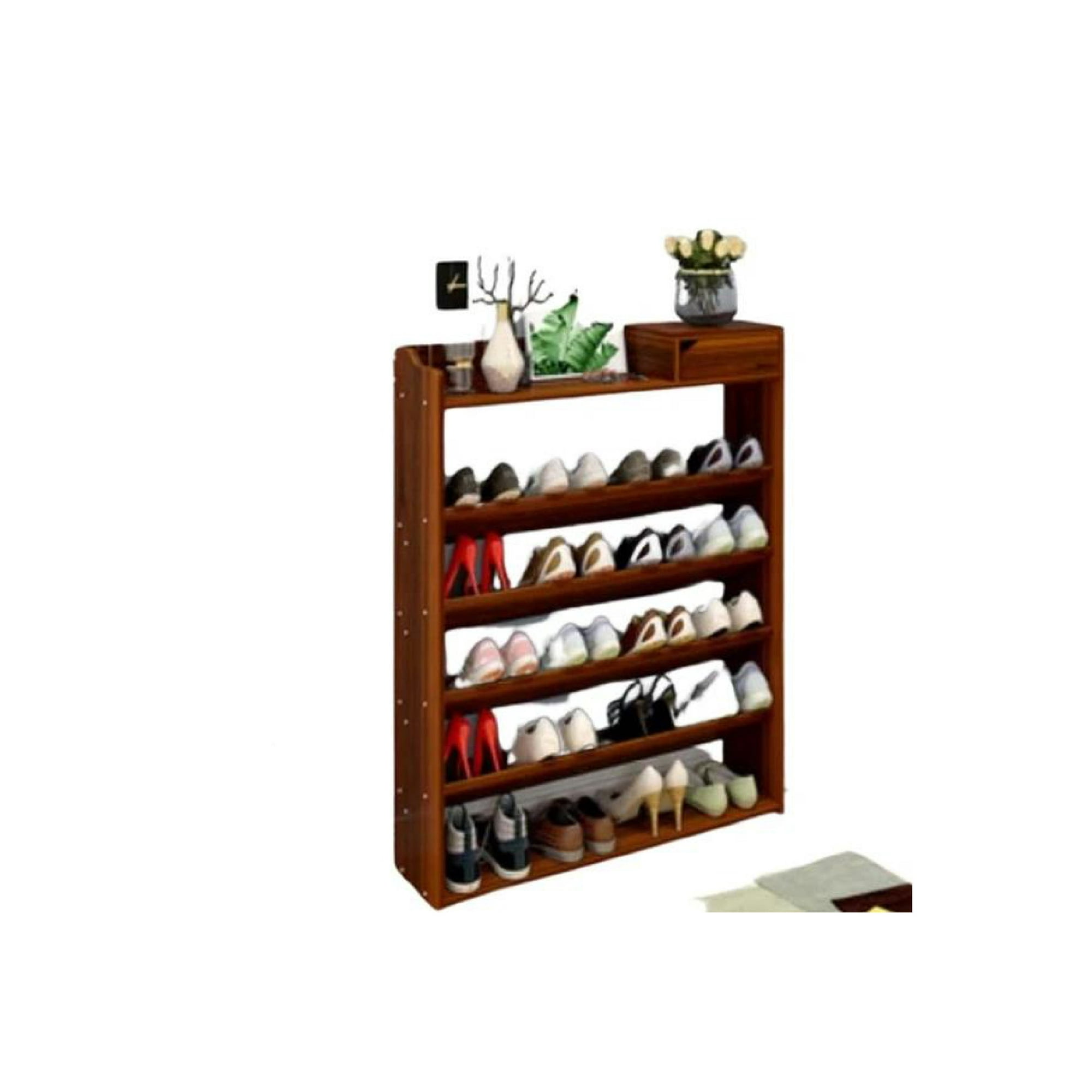 Organizador De Zapatos Horizontal Con Cajón Color Marron