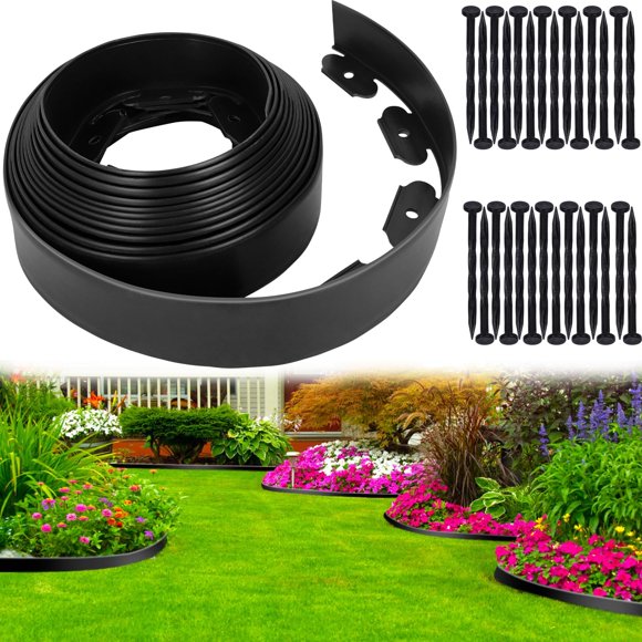 Borde para jardín Thanger de 7,5 cm x 15,2 m con 75 estacas