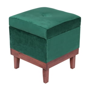 Máxima Design - Pouf Baúl Emilia Verde Botella Felpa 45X45X46 Cm