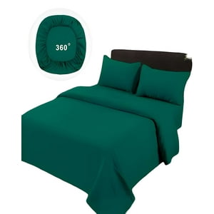 Genérico - Juego De Sabanas De 500 Hilos 2 Plazas Turquesa