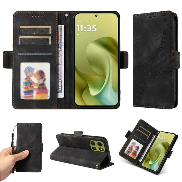 Carcasa FOXDOCK Motorola Moto G86 de cuero PU, diseño acolchado clásico, protección contra caídas y rayones