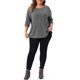 thumbnail image 2 of Agnes Orinda Blusas de Mujer Tallas Grandes Cuello Redondo Abertura Manga 3/4 Decoración de Botones Blusas Sueltas Informales de Punto 3X Gris, 2 of 6