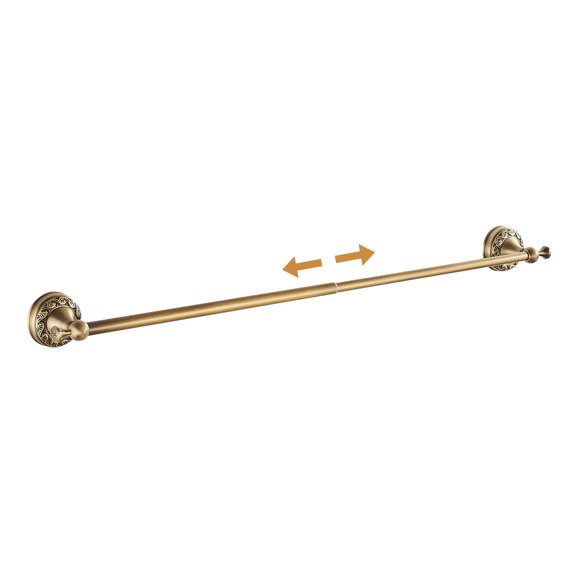 Barra para toallas MOGFCT 40‑70 cm en latón antiguo ajustable