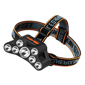 Genérico - Linterna Frontal 7Led Impermeable Recargable Por Usb Luz Blanco Frío Negro