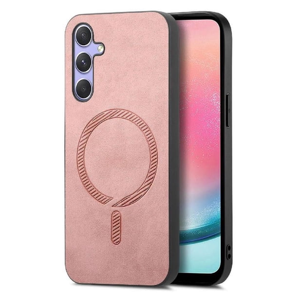 Magnetic Slim Case for Samsung Galaxy A24 with Camera Guard & Anti-Scratch Back Pink