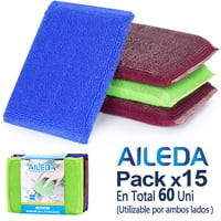 Esponja De Lavavajillas Doble Cara Aileda, Paquete De 4 Unidades - Múltiples Usos （En Total 60 Unidades）