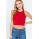 thumbnail image 1 of Saronite Top Corto Básico de Tirantes con Cuello Halter, Rojo Intenso (para Mujer), 1 of 4