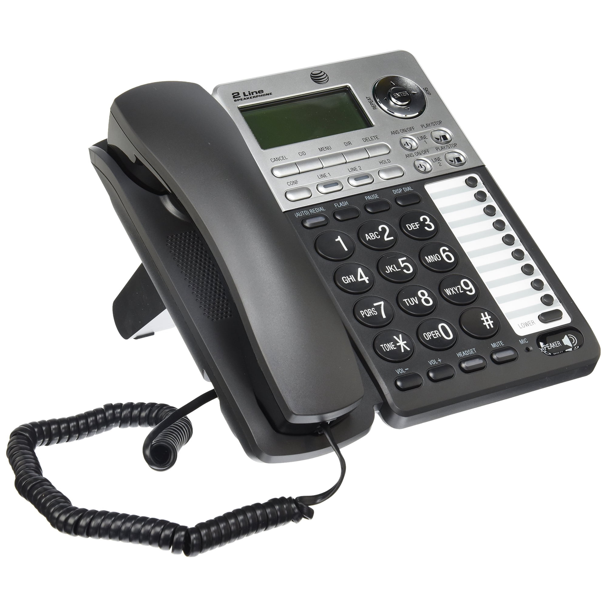 Teléfono Con Cable At&t Ml17939 De 2 Líneas Con Sistema De Contestador