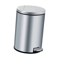 Magideal - Stainless Steel Step Trash Can Hands Waterproof Dust Bin Waste Basket 6L Foot Pedal Garbage Bin For Kitchen Restaurant Toilet Bathroom Plata