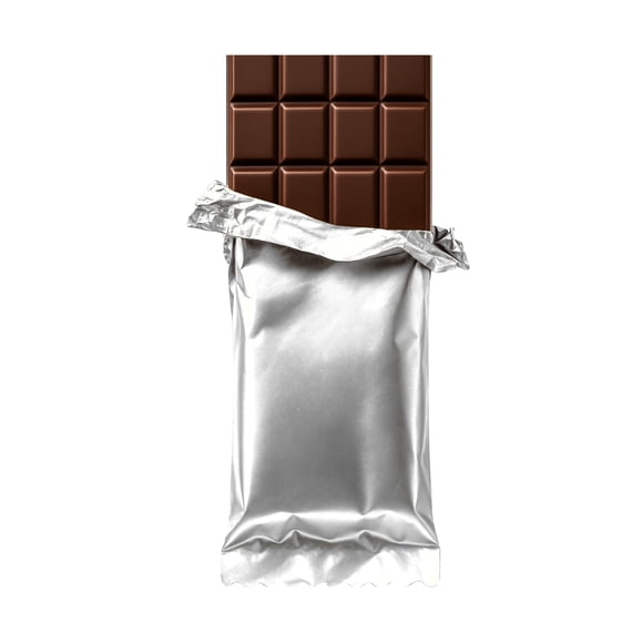 Bolsas de sellado térmico metalizadas para envolver barras de chocolate, paquete de 100