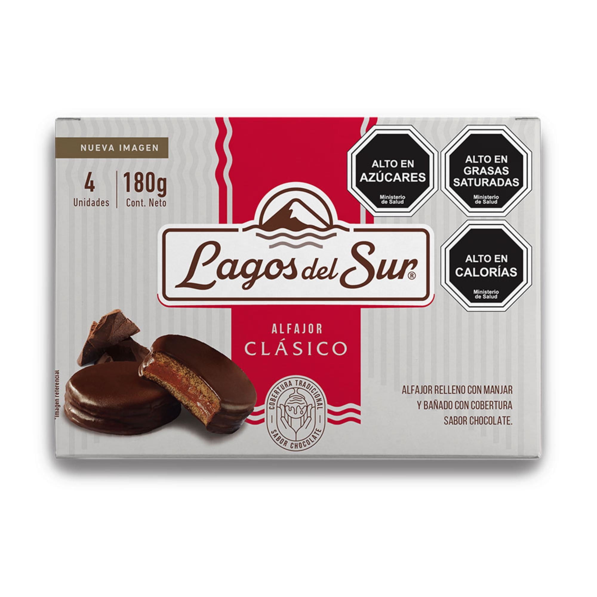 Alfajor Clásico 4un 180 g Lagos del Sur