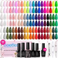 Beetles Gel Polish - Set De Esmaltes De Uñas Beetles Gel, 60 Colores Con Capa Base Superior, 69 Unidades