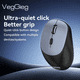 thumbnail image 2 of Mouse Veggieg G880 Inalámbrico Conexión 2.4 Ghz + Bluetooth Gris/negro, 2 of 7